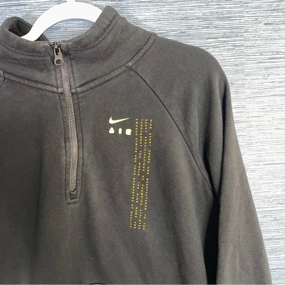 Nike Air Black 1/4 Zip Pullover Activewear Sweatshirt  Large - Picture 5 of 8